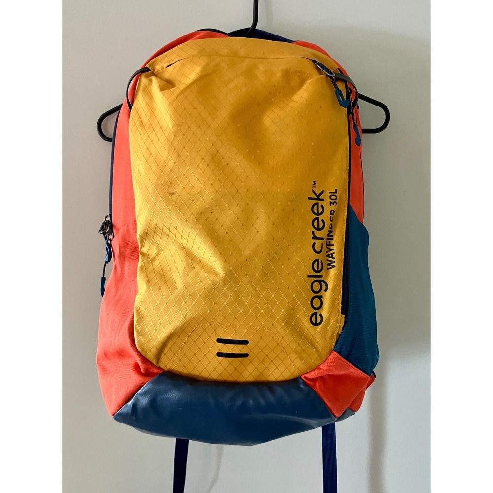 Eagle Creek Wayfinder 30L Backpack Yellow Orange Navy Blue Outdoor Travel Bag